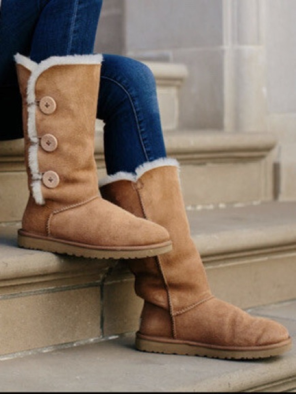 RARE UGG | Bailey Button Triplet II Chestnut Brown Tall Boots